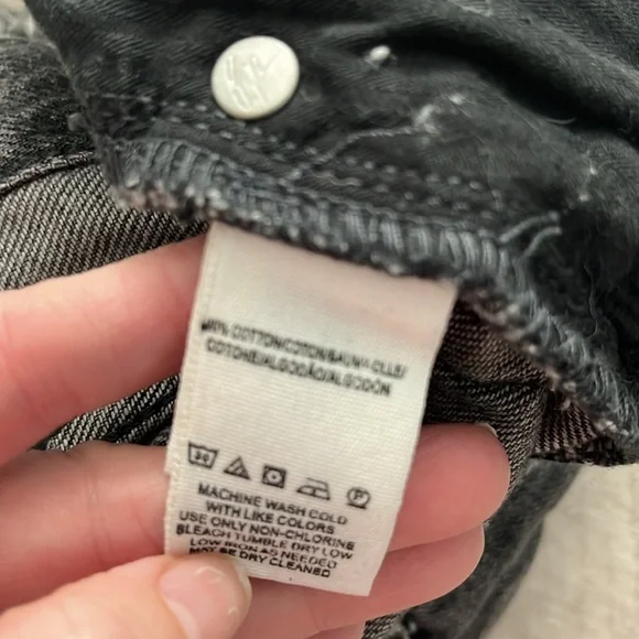 Free people grey wash denim shorts size 29 like new - Picture 5 of 5